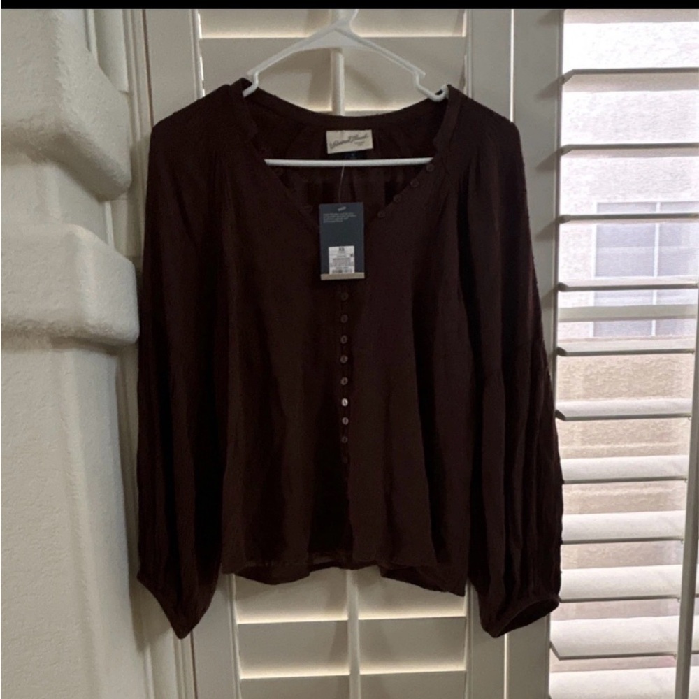 Universal Thread Dark Brown Women's Blouse